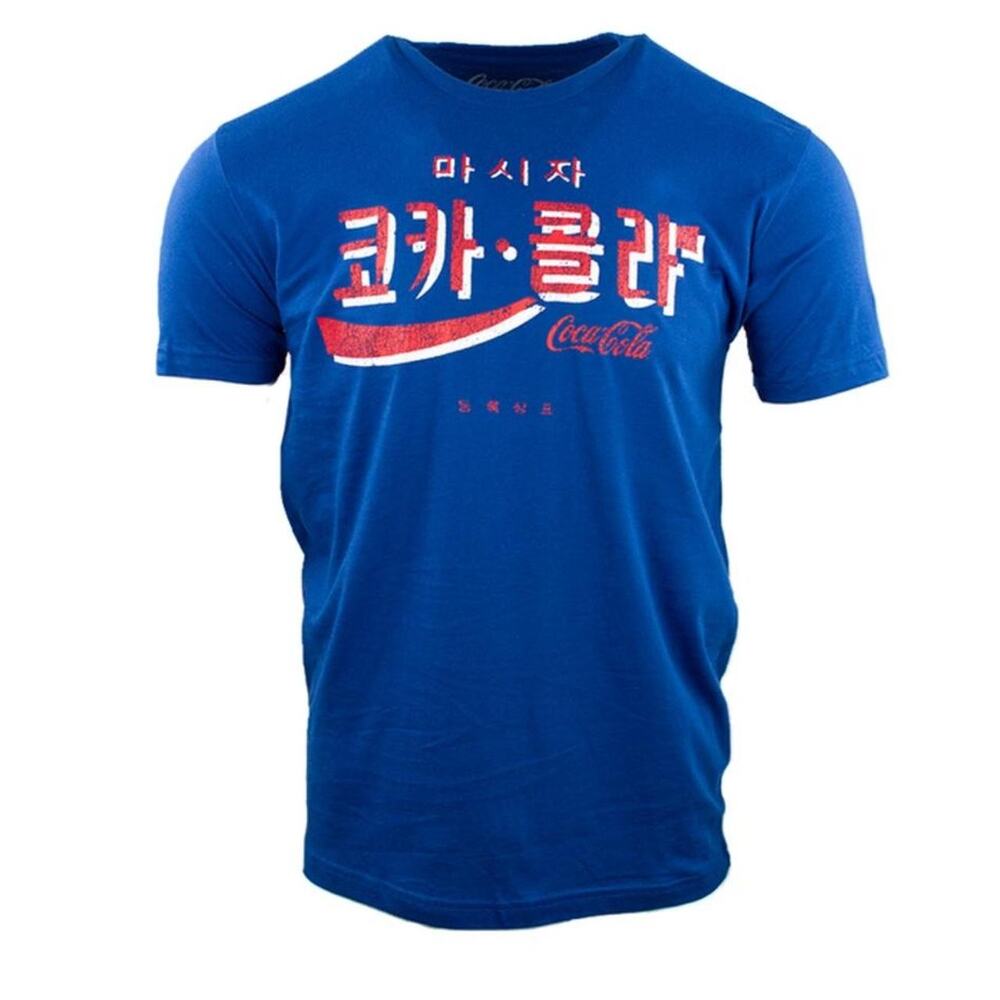 Coca-Cola Men's South‎ Korea Tee, Small, Blue, Like New